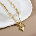 Wrapped in Gold Mixed Chain Heart Pendant Necklace NVR-0496