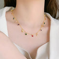 Scattered Light Multicolour Crystal Charm Necklace NVR-0498