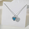 Heaven Sent Blue Crystal Angel Wing Heart Necklace NVR-0500