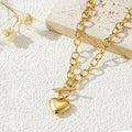 Golden & Untamed Chunky Link Heart Chain Necklace NVR-0503