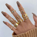 Gold Butterfly Heart Stack Ring Set NVR-0510