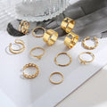 Gold Butterfly Heart Stack Ring Set NVR-0510