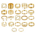 Everything She Is — Gold Pearl Infinity Multi Stack Ring Set NVR-0512