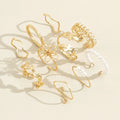Garden of Gold — Butterfly Leaf & Pearl Stack Ring Set NVR-0514