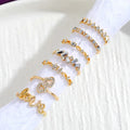 Garden of Gold — Butterfly Leaf & Pearl Stack Ring Set NVR-0514