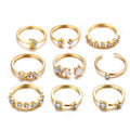Stargazer's Collection — Gold Celestial CZ Star & Moon Ring Set NVR-0517