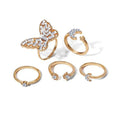 Midnight Garden — Crystal Butterfly Star & Moon Ring Set NVR-0519