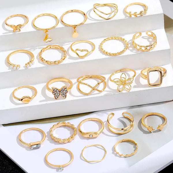 The Golden Everything — Mega Gold Stack Ring Set NVR-0520