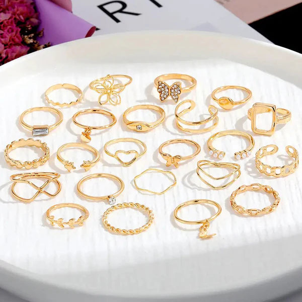 The Golden Everything — Mega Gold Stack Ring Set NVR-0520