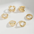 Poured in Gold — Molten Chunky Statement Ring Set NVR-0521