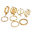 Lines & Gold — Minimal Geometric Stack Ring Set NVR-0523