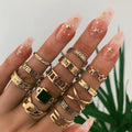 Ancient Gold — Greek Pattern & Roman Numeral Ring Set NVR-0524