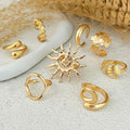 Golden Shore — Ocean Nature Statement Ring Set NVR-0527