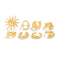 Golden Shore — Ocean Nature Statement Ring Set NVR-0527
