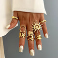 Golden Shore — Ocean Nature Statement Ring Set NVR-0527