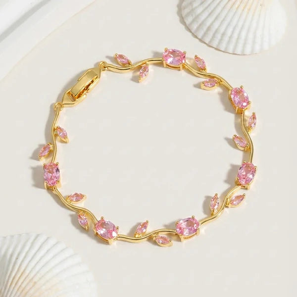 NAVIIRA Rapunzel Pink Bloom Tulip Bracelet