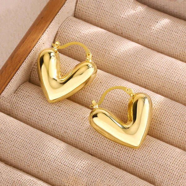 NAVIIRA Golden Heart Aura Earrings