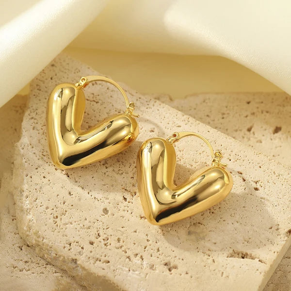 NAVIIRA Golden Heart Aura Earrings