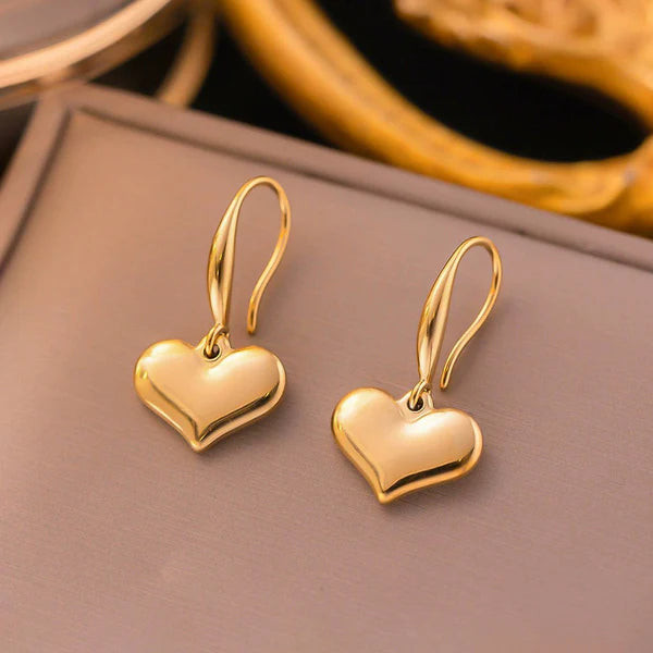 NAVIIRA Golden Heart Drop Earrings