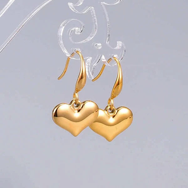 NAVIIRA Golden Heart Drop Earrings